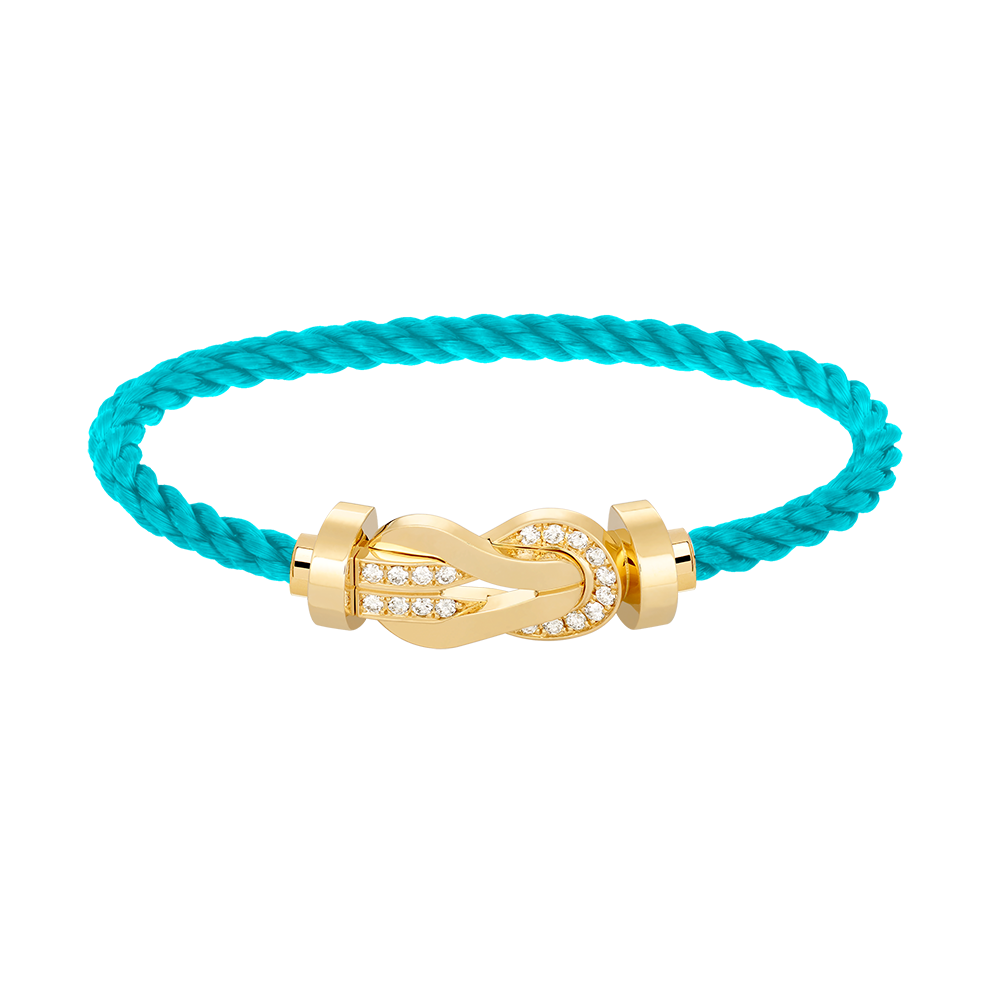ˇGilded EraˇCHANCE LARGE 8 FIGURE BUCKLE HALF DIAMOND BRACELET GOLD