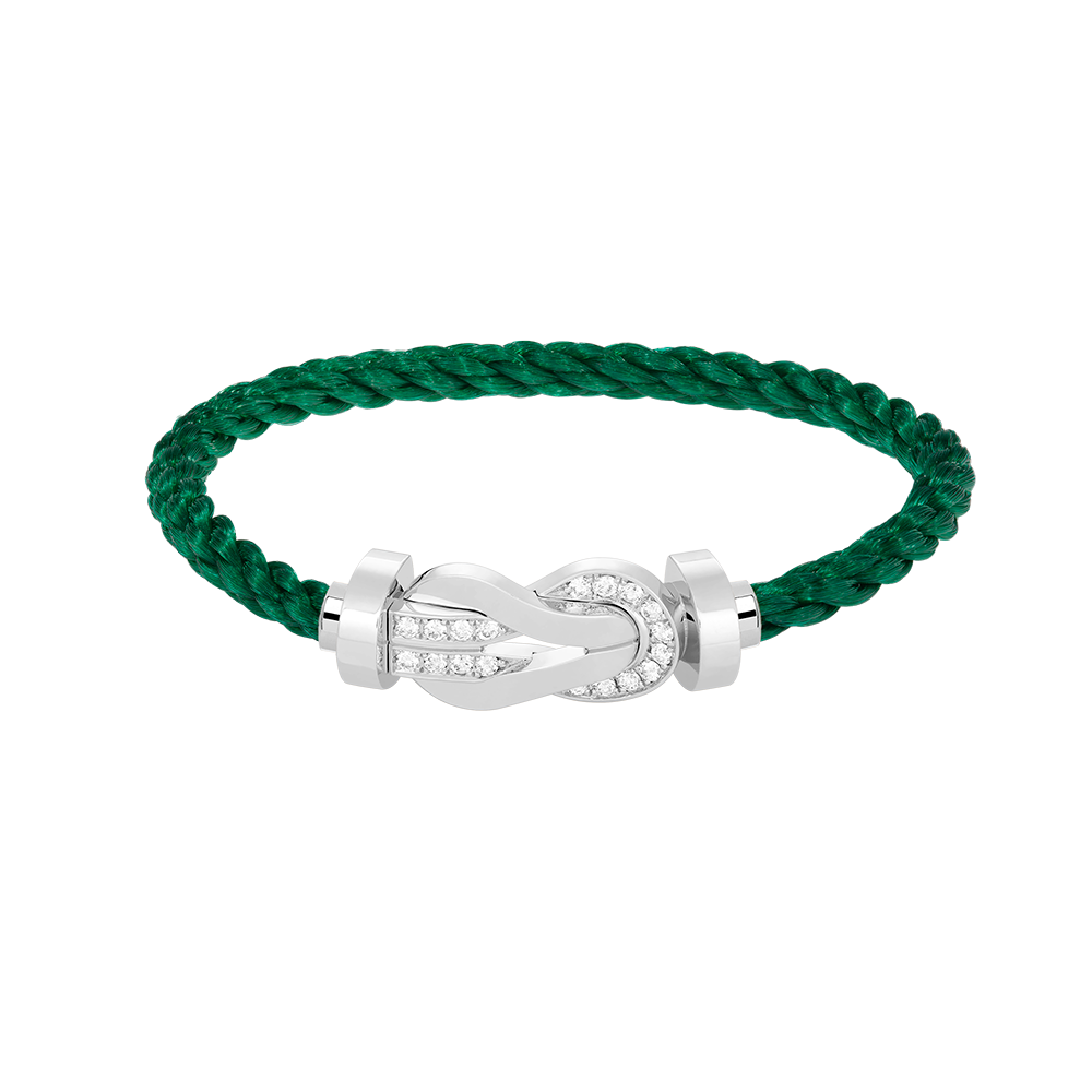 ˇGilded EraˇCHANCE LARGE 8 FIGURE BUCKLE HALF DIAMOND BRACELET SILVER