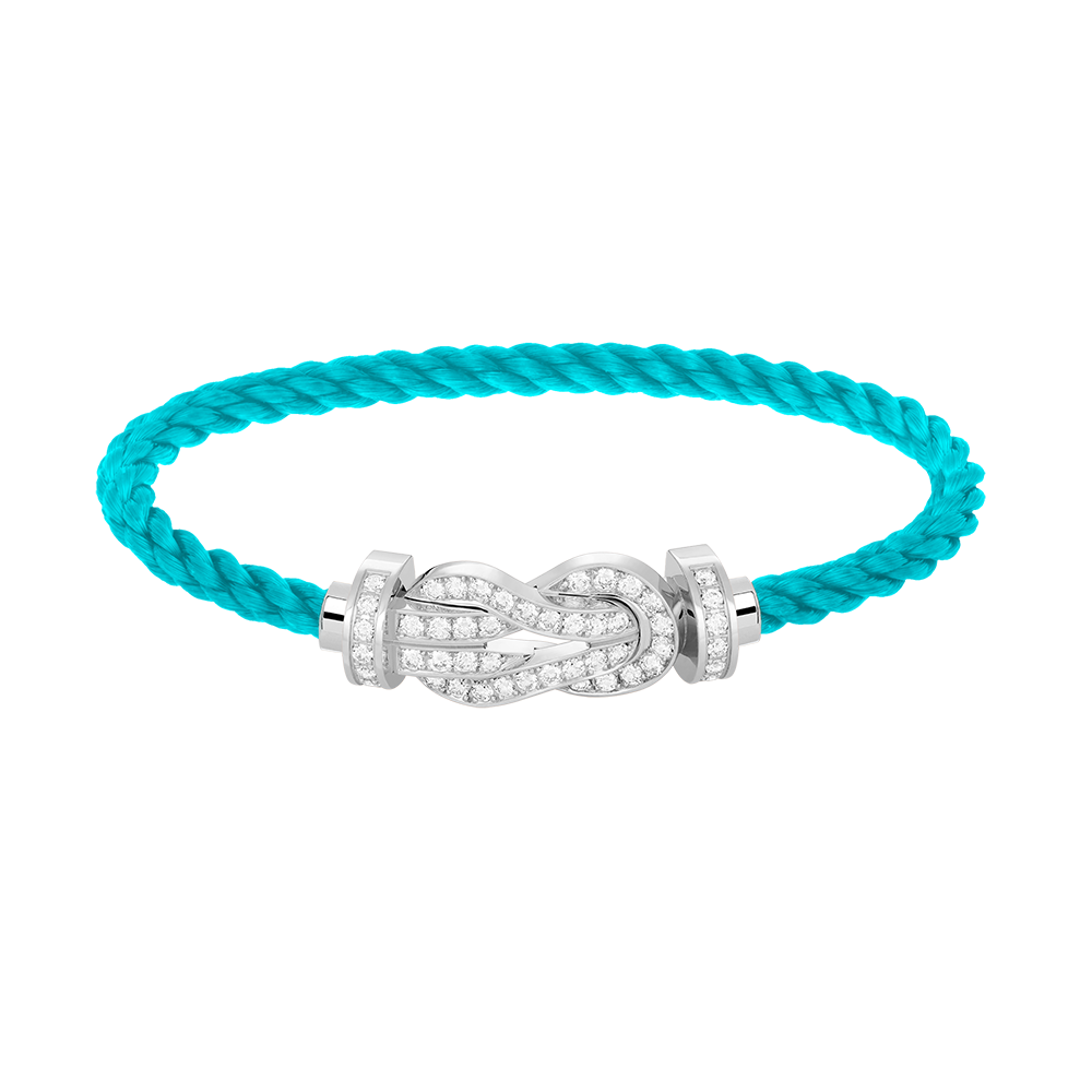 ˇGilded EraˇCHANCE LARGE 8 FIGURE BUCKLE FULL DIAMOND BRACELET SILVER