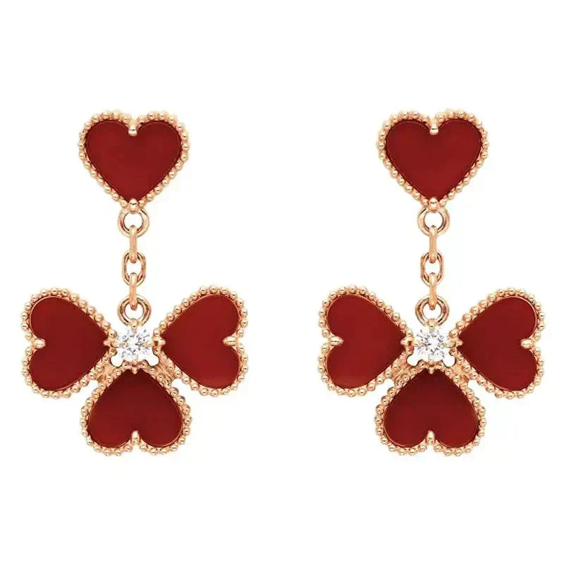 ˇGilded EraˇSWEET CLOVER CARNELIAN EARRINGS