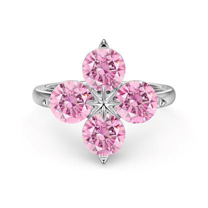 [STREET]Four-Leaf Clover Eight-Pointed Star Ring