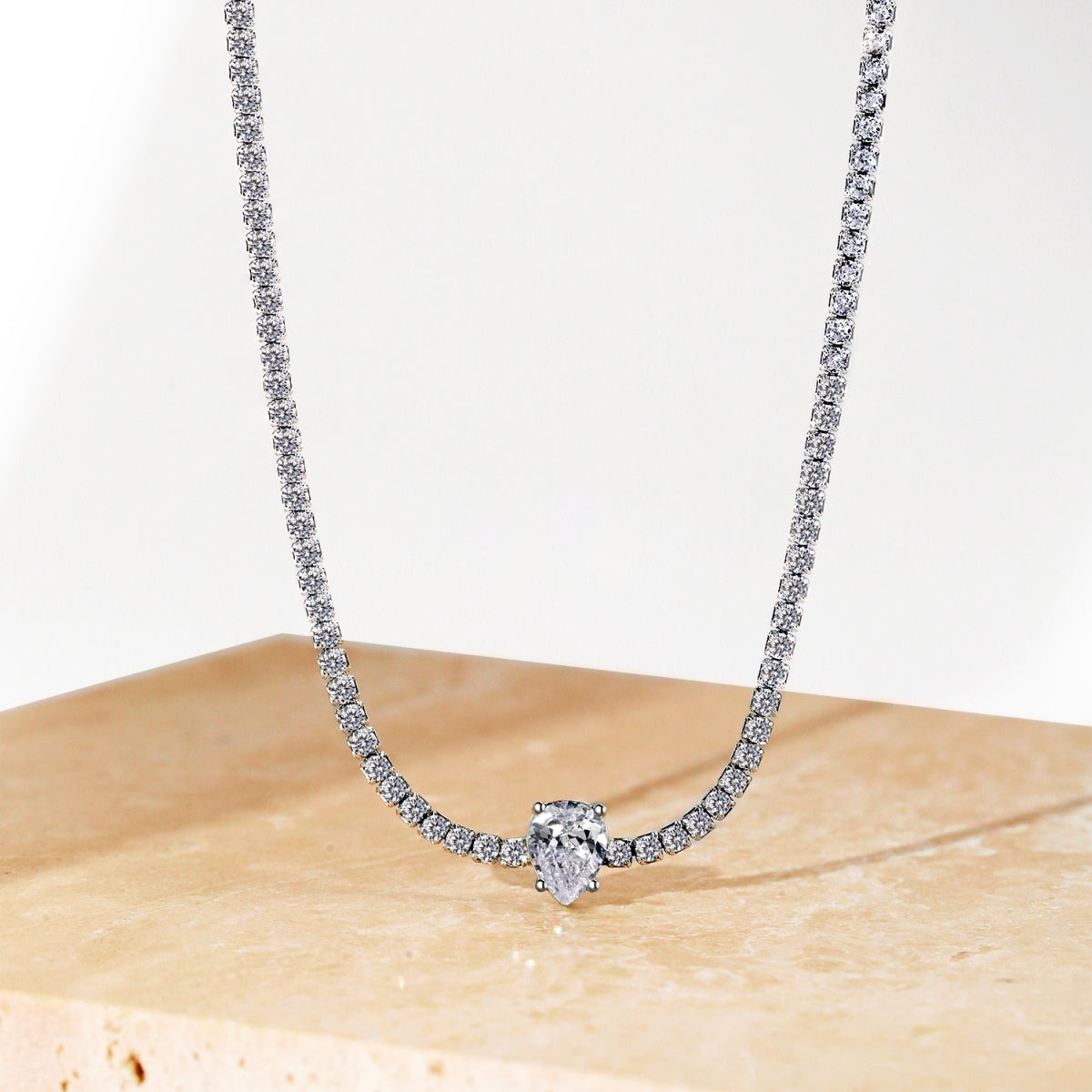[STREET]Unique Pear Cut Tennis Necklace