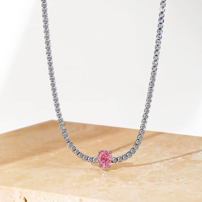 [STREET]Unique Pear Cut Tennis Necklace