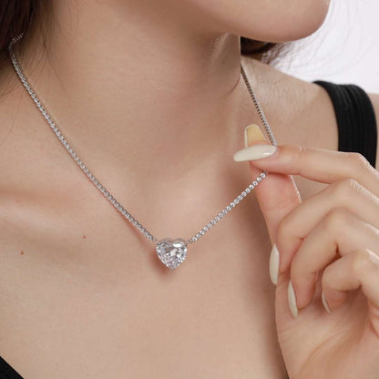 [STREET]Versatile Colorful Sweet Heart-Shaped Tennis Necklace