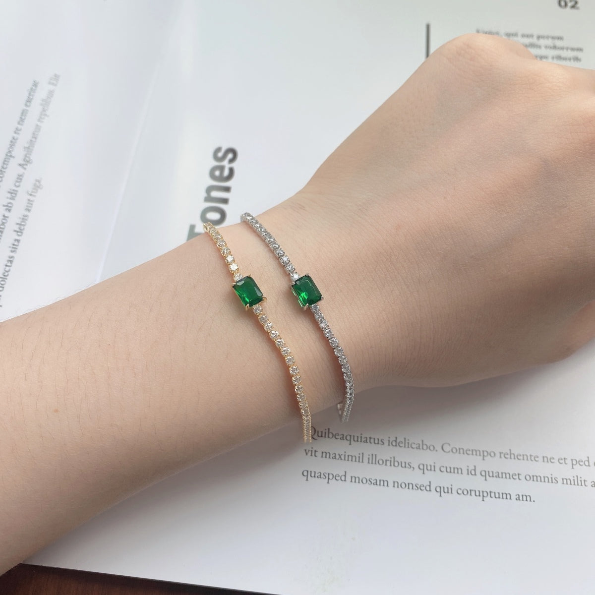 [STREET]Unique Emerald Cut Banquet Bracelet