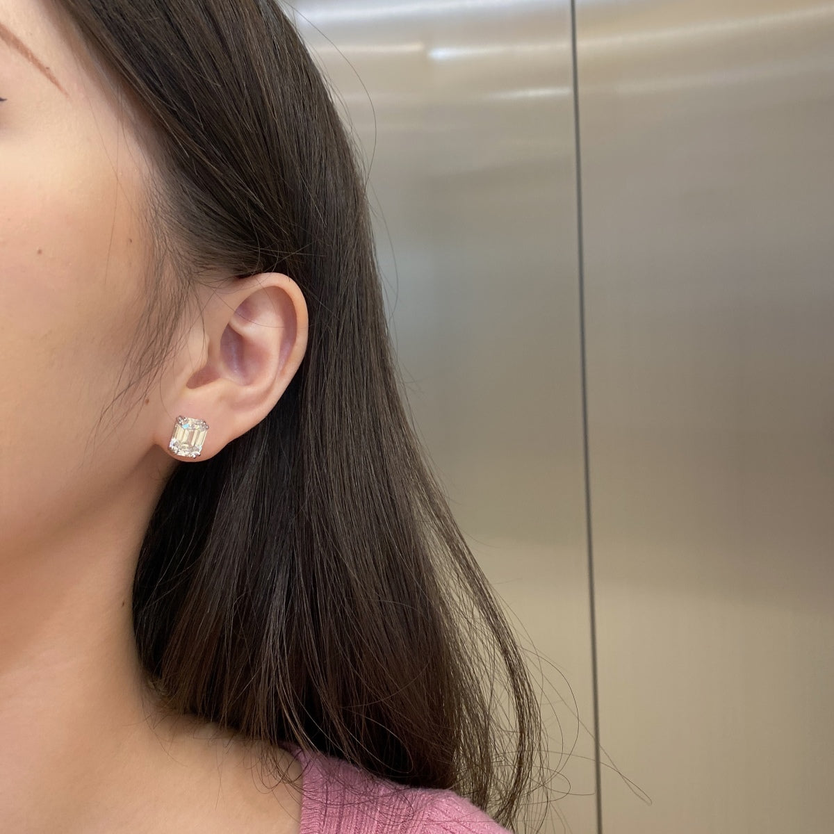 [STREET]Dazzling Square Shape Earrings