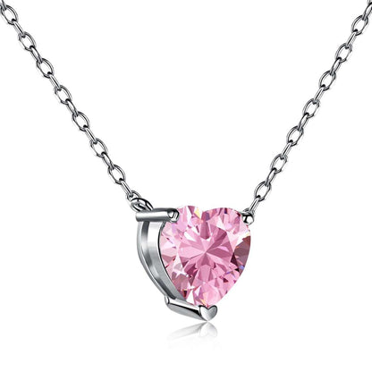 [STREET]Heart Shape Main Stone Pendant Collarbone Necklace