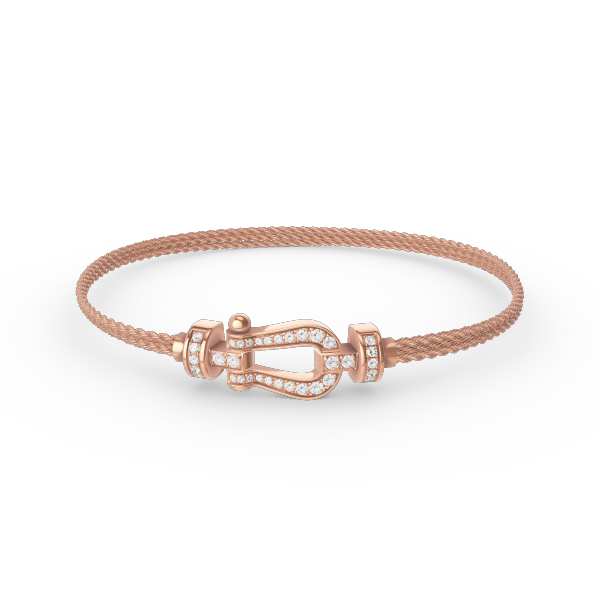 ˇGilded EraˇFORCE SMALL HORSESHOE  DIAMOND CHAIN ROPE BRACELET