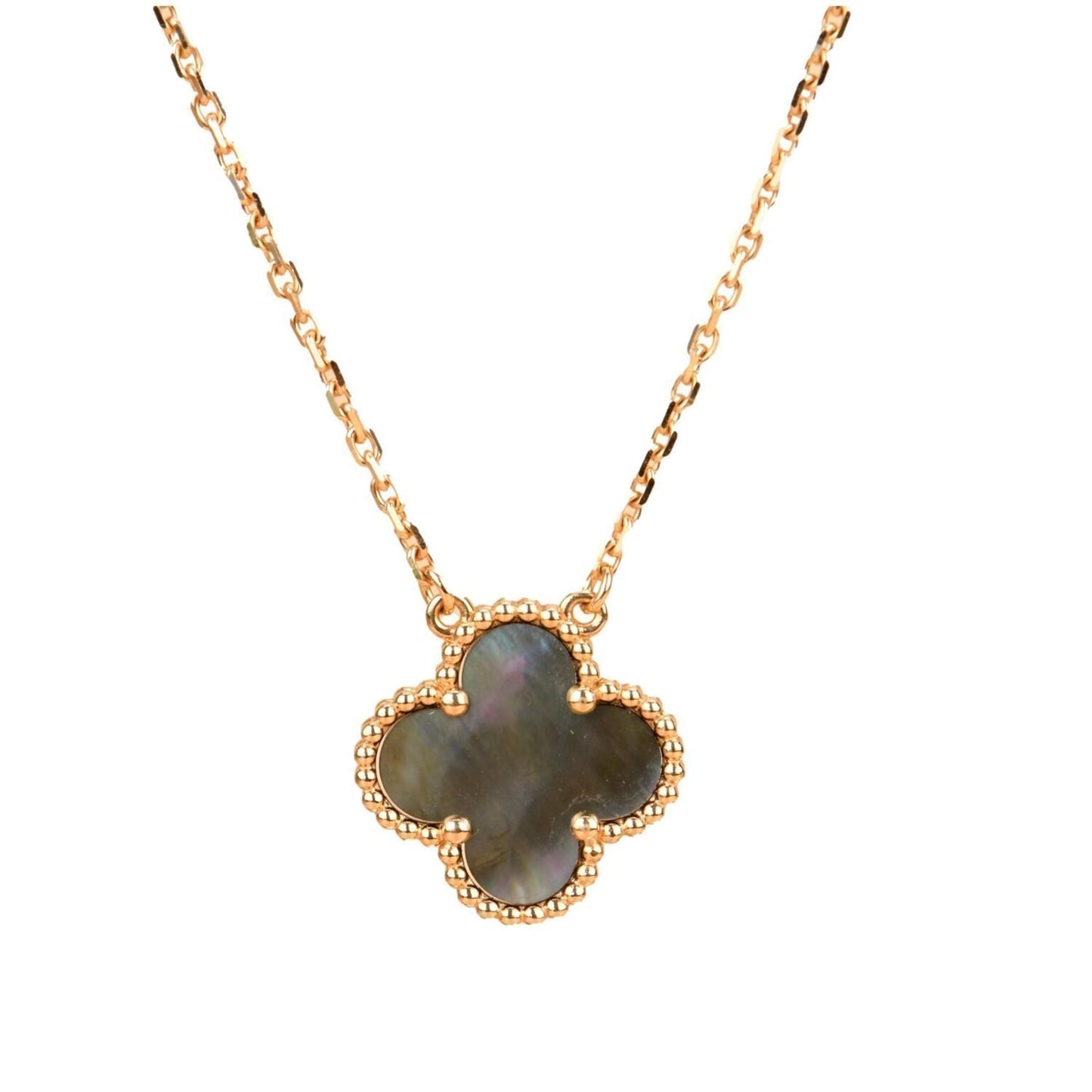 ˇGilded EraˇCLOVER 15MM  GRAY MOTHER OF PEARL NECKLACE