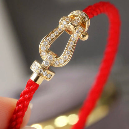 ˇGilded EraˇFORCE LARGE HORSESHOE FULL DIAMOND BRACELET GOLD