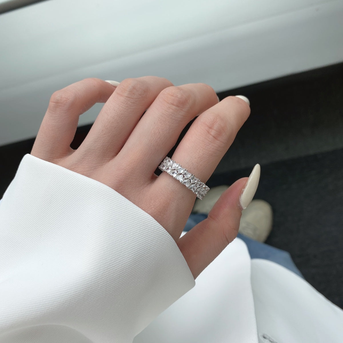 [STREET]Sparkling Full Heart Ring