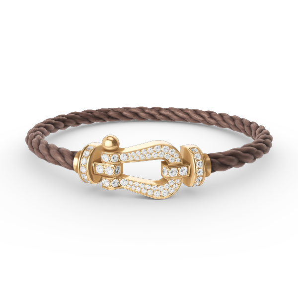 ˇGilded EraˇFORCE LARGE HORSESHOE FULL DIAMOND BRACELET GOLD