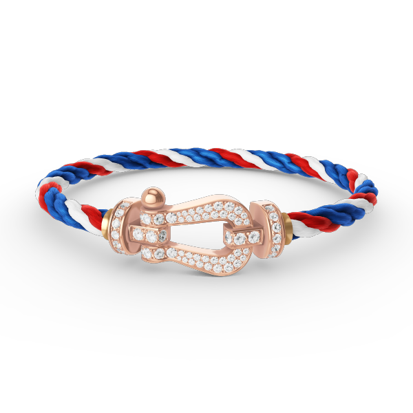 ˇGilded EraˇFORCE LARGE HORSESHOE FULL DIAMOND BRACELET ROSE GOLD