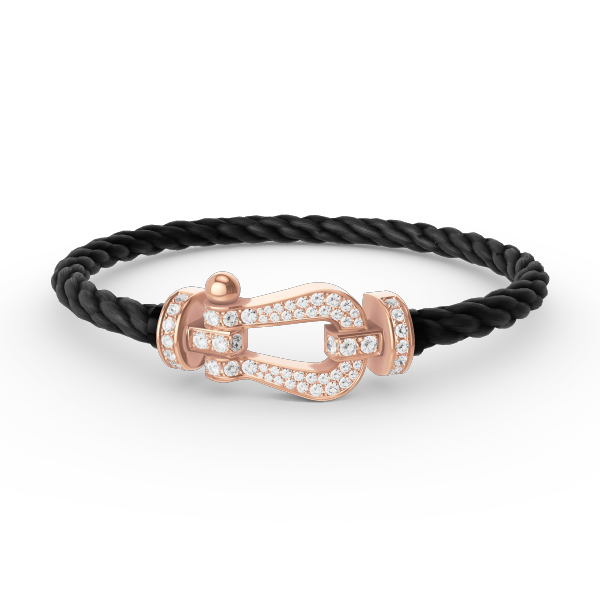 ˇGilded EraˇFORCE LARGE HORSESHOE FULL DIAMOND BRACELET ROSE GOLD