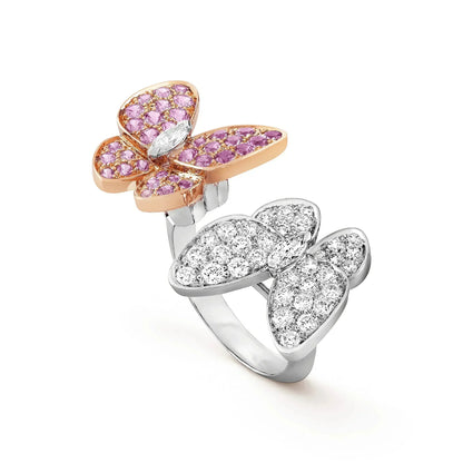 ˇGilded EraˇTWIN BUTTERFLY DIAMOND RING